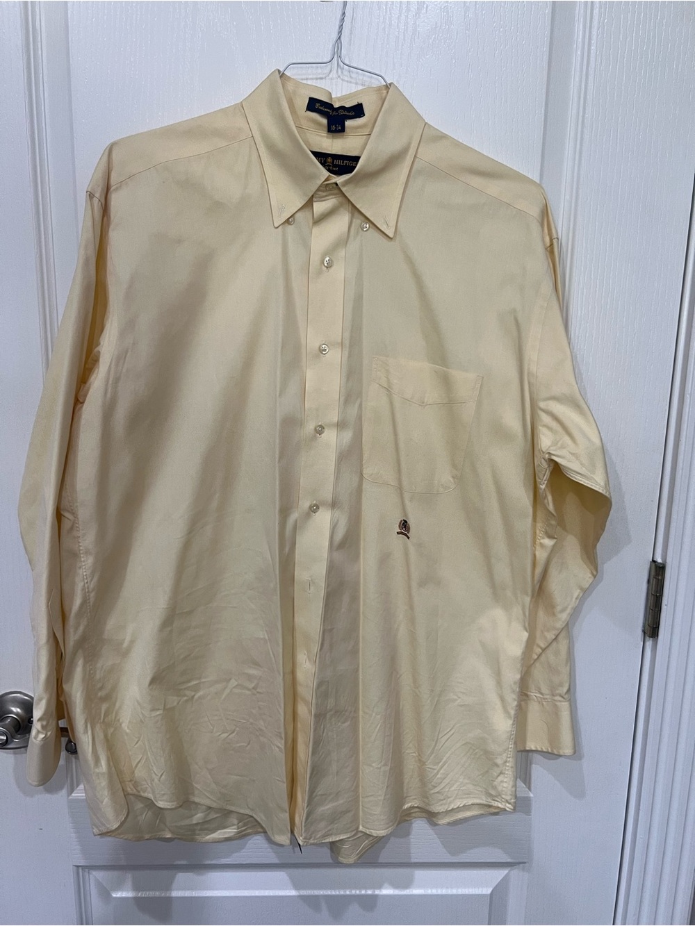 Tommy Hilfiger Men's Pale Yellow Dress Shirt